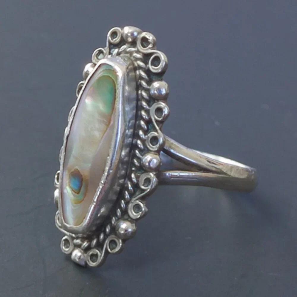 Sterling Silver Abalone Ring – Size 5.25